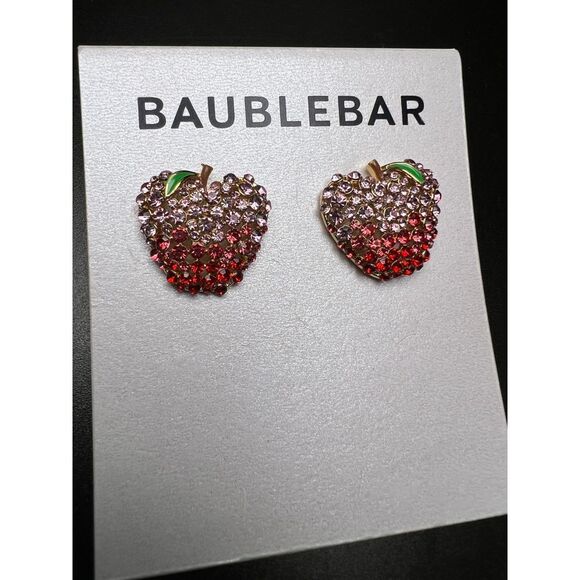 BaubleBar Crystal Apple Earrings - Picture 5 of 5